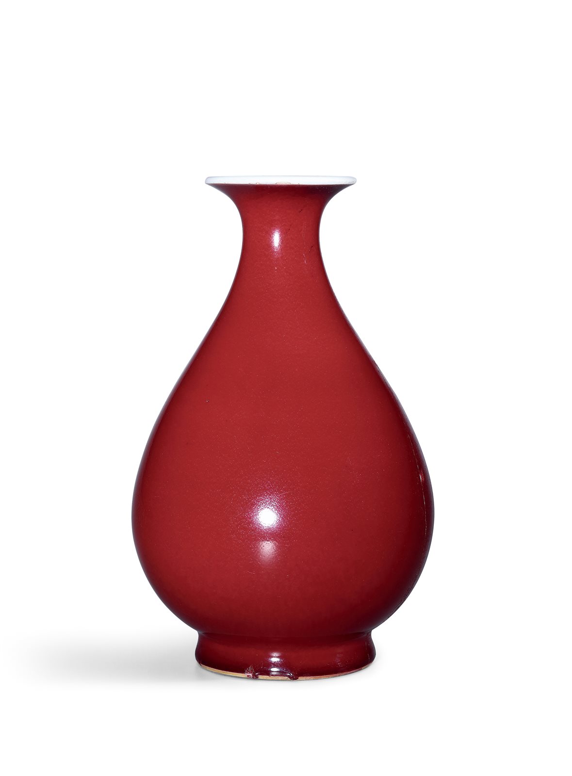 清雍正 霁紅釉玉壺春瓶